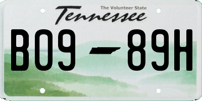 TN license plate B0989H