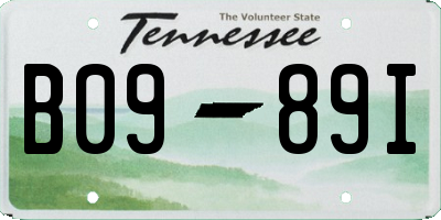 TN license plate B0989I