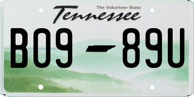 TN license plate B0989U