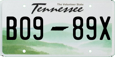 TN license plate B0989X
