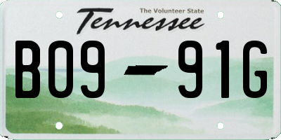 TN license plate B0991G