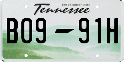 TN license plate B0991H