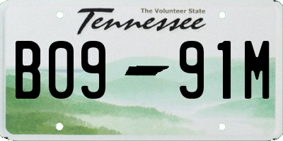 TN license plate B0991M