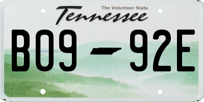 TN license plate B0992E