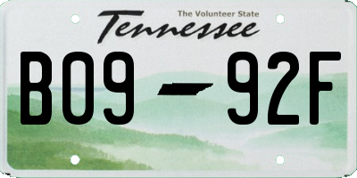 TN license plate B0992F