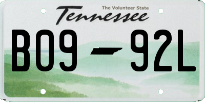 TN license plate B0992L