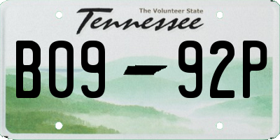 TN license plate B0992P