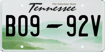 TN license plate B0992V