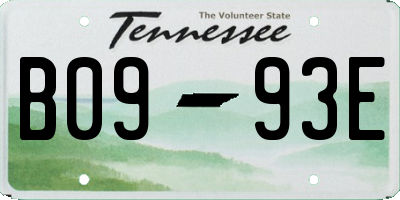 TN license plate B0993E