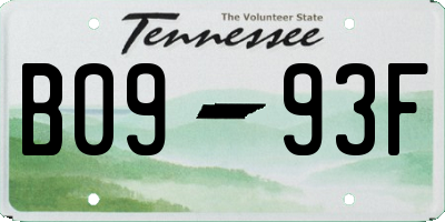 TN license plate B0993F