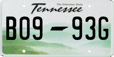 TN license plate B0993G