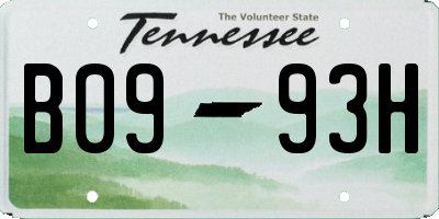 TN license plate B0993H