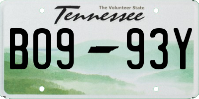TN license plate B0993Y