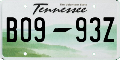 TN license plate B0993Z