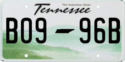 TN license plate B0996B
