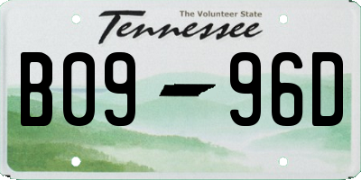 TN license plate B0996D