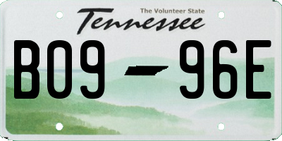 TN license plate B0996E