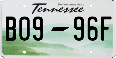 TN license plate B0996F