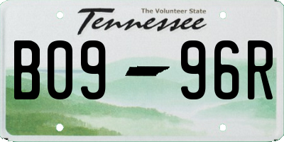 TN license plate B0996R