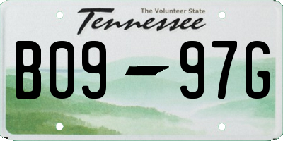 TN license plate B0997G
