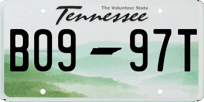 TN license plate B0997T