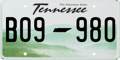 TN license plate B0998O