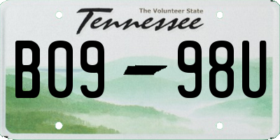 TN license plate B0998U