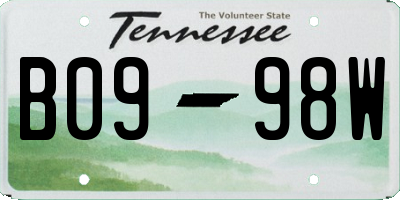 TN license plate B0998W