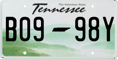 TN license plate B0998Y