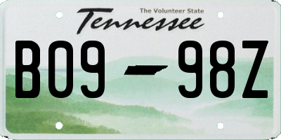 TN license plate B0998Z
