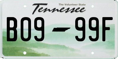 TN license plate B0999F