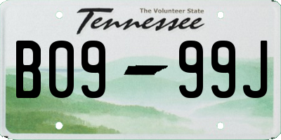 TN license plate B0999J