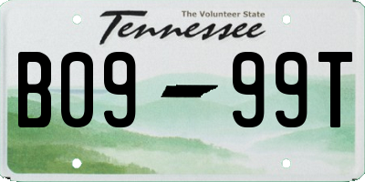 TN license plate B0999T
