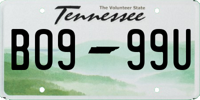 TN license plate B0999U