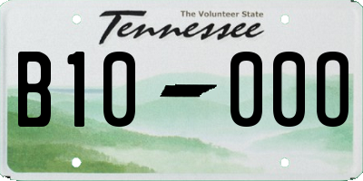 TN license plate B1000O