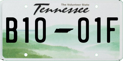 TN license plate B1001F