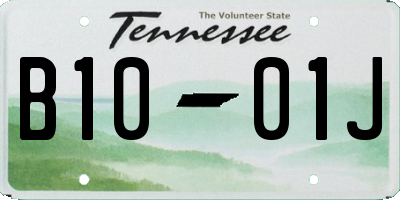 TN license plate B1001J