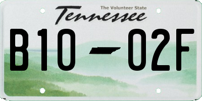 TN license plate B1002F