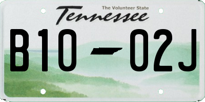 TN license plate B1002J