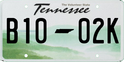 TN license plate B1002K
