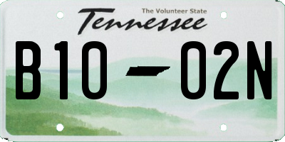 TN license plate B1002N