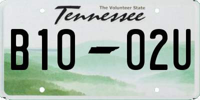 TN license plate B1002U