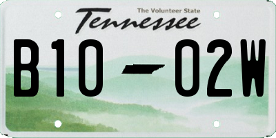 TN license plate B1002W