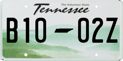 TN license plate B1002Z
