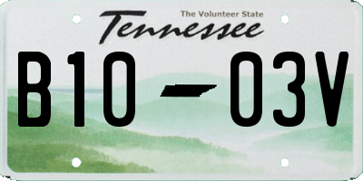 TN license plate B1003V