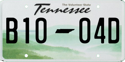 TN license plate B1004D