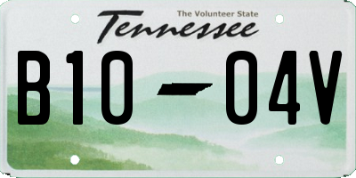TN license plate B1004V