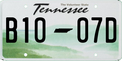 TN license plate B1007D