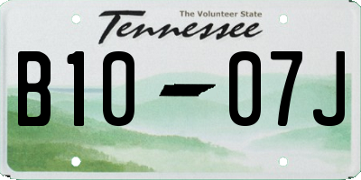 TN license plate B1007J