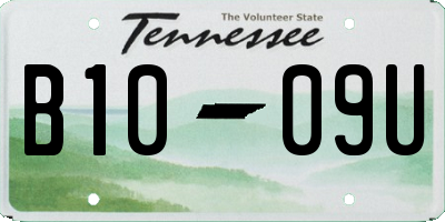 TN license plate B1009U